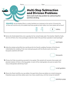 Multi-Step Subtraction and Division Problems