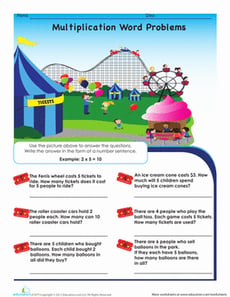 Intro to Multiplication: Roller Coaster Word Problems