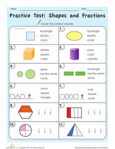 Practice Test: Simple Shapes & Fractions