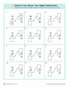 Check Your Work: Two-Digit Subtraction