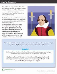 Correcting Run-On Sentences