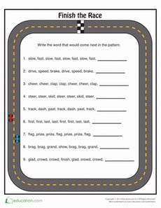 Finish the Race: Word Patterns