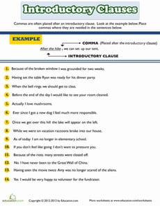 Introductory Clause, Phrase or Word?
