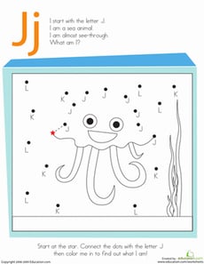 Letter Dot to Dot: J