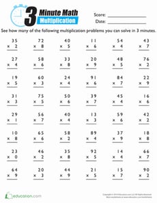 3-Minute Math: Multiplication