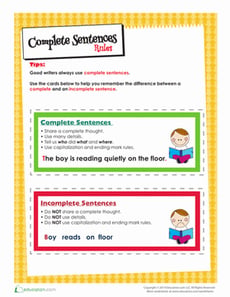 Complete and Incomplete Sentences