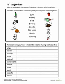 Adjectives Beginning with "B"