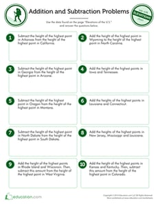 Elevations: Word Problems