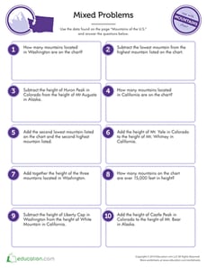 Mountain Mixed Math Word Problems