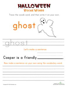 Halloween Vocab Words: Ghost