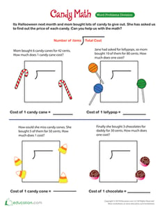 Halloween Division Word Problems