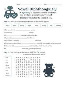 Vowel Diphthongs: OY