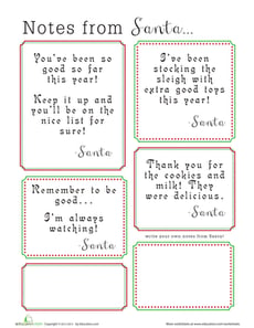 Notes from Santa