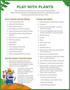 Play With Plants Checklist
