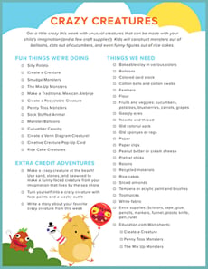 Crazy Creatures Checklist
