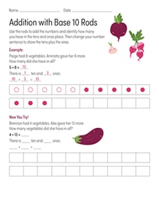 Addition with Base 10 Rods