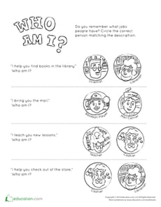 Community Helper Identification: Who Am I?