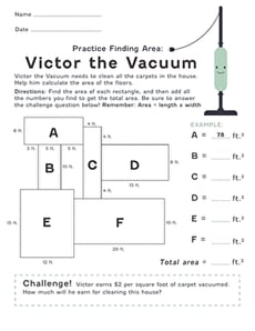 Practice Finding Area: Victor the Vacuum