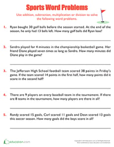 Sports Word Problems
