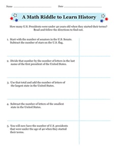 A Math Riddle to Learn History