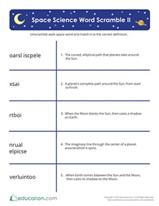Space Science Word Scramble II