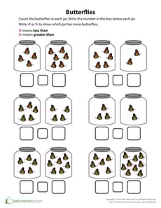 Butterflies: Comparing Numbers