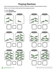 Praying Mantises: Counting and Comparing Numbers