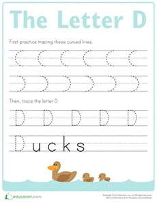 Practice Tracing the Letter D