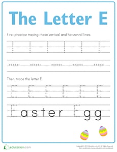 Practice Tracing the Letter E