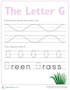 Practice Tracing the Letter G
