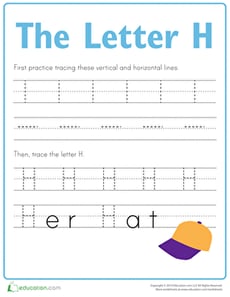 Practice Tracing the Letter H