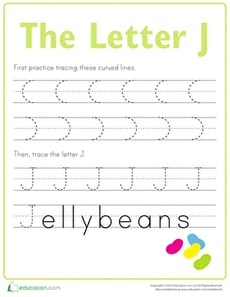 Practice Tracing the Letter J