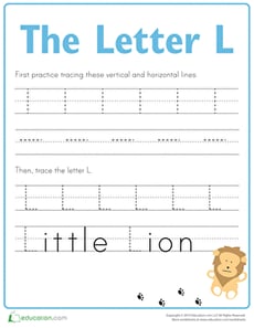 Practice Tracing the Letter L