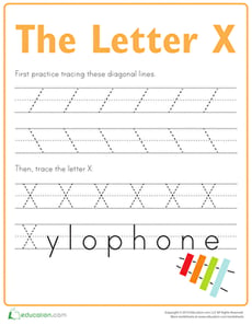 Practice Tracing the Letter X