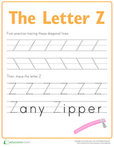 Practice Tracing the Letter Z
