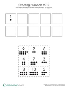 Ordering Numbers to 10