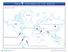Map of the New 7 Wonders