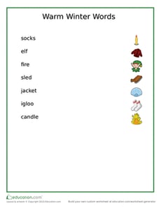 Warm Winter Words: Matching