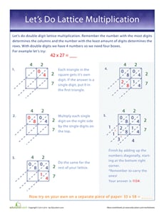2-Digit Lattice Multiplication