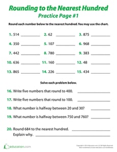 Practice Rounding with a Chart