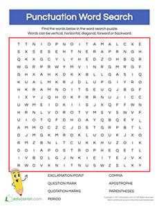 Punctuation Practice: Word Search