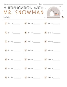 Multiplication With Mr. Snowman