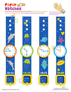 Practice Telling Time with Play Watches: 10 O'Clock