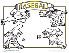 Baseball Players Coloring Page