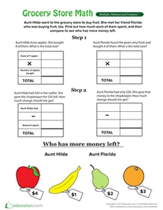 Multiplying and Subtracting at the Grocery Store