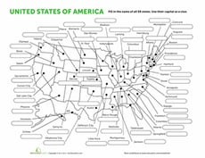 U.S. Map With Capitals