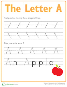 Practice Tracing the Letter A