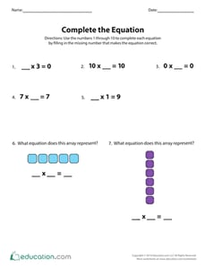 Complete the Equation: 1's and 0's
