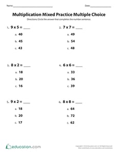 Mixed Multiplication Fact Practice