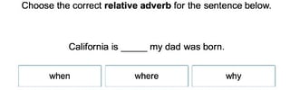 Relative Adverbs